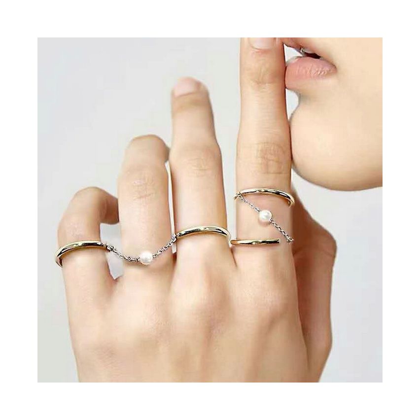 Gold and White Interpiece Ring