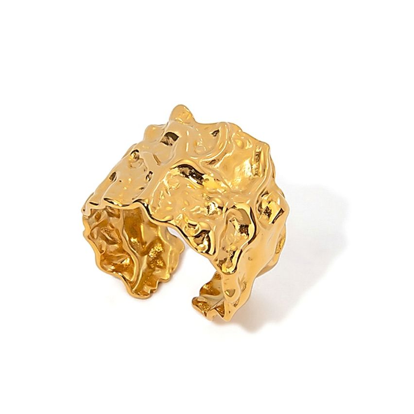 Gold Plating S.Steel Texture Ring