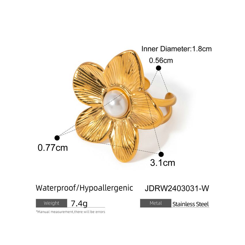 Gold Plating S.Steel Geometric Ring