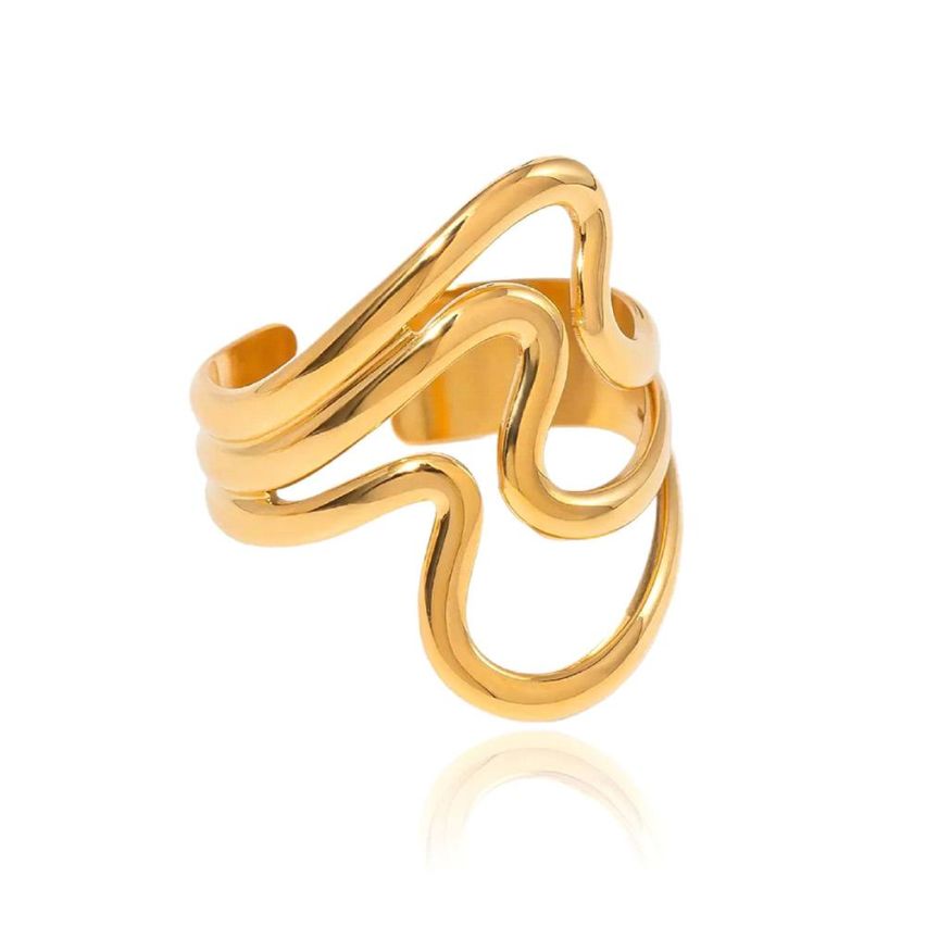 Gold Plating S.Steel Smooth Ring