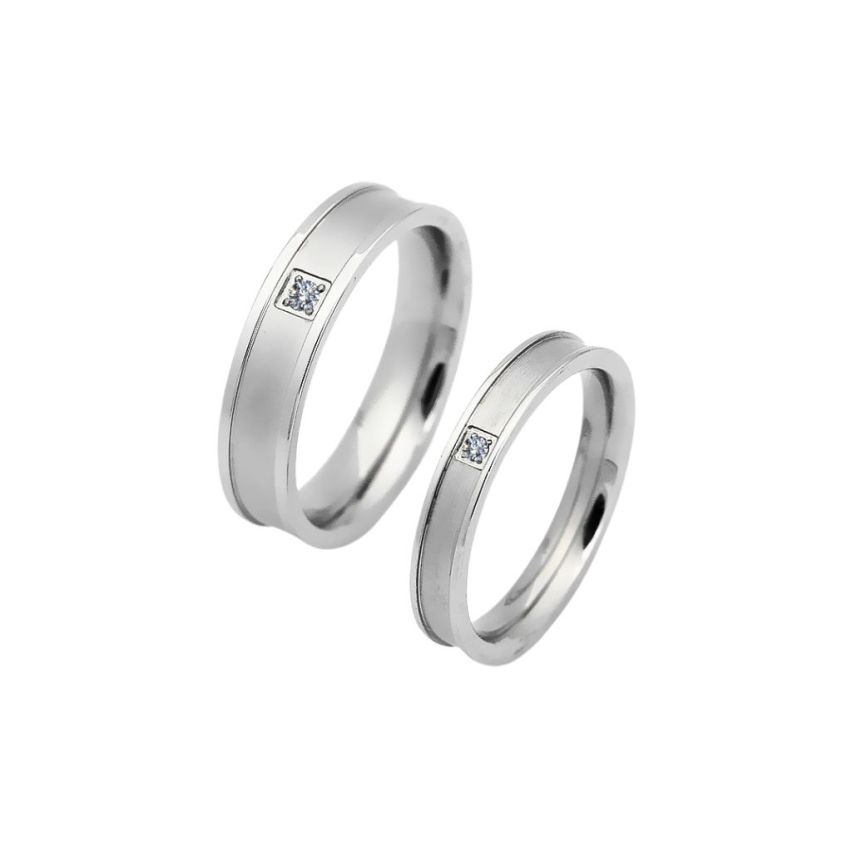 S.Steel Zircon Wedding Men-c