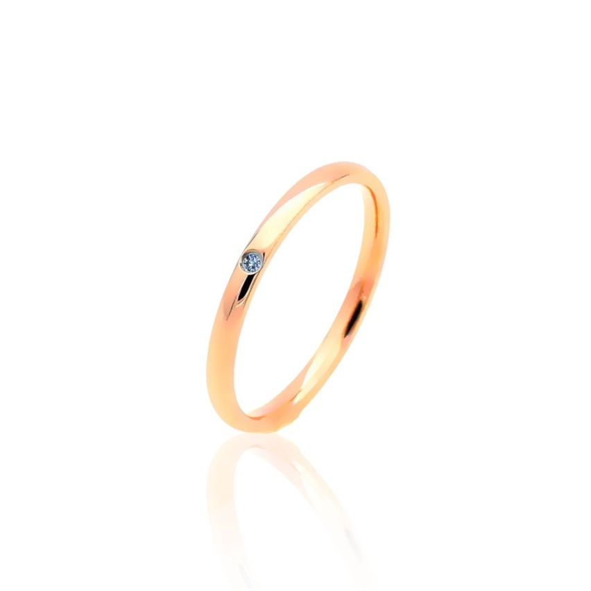 S.Steel Rose gold Ip Zircon Wedding Women-c 2.5g 22x3mmEU56 - ES16 - US7,50