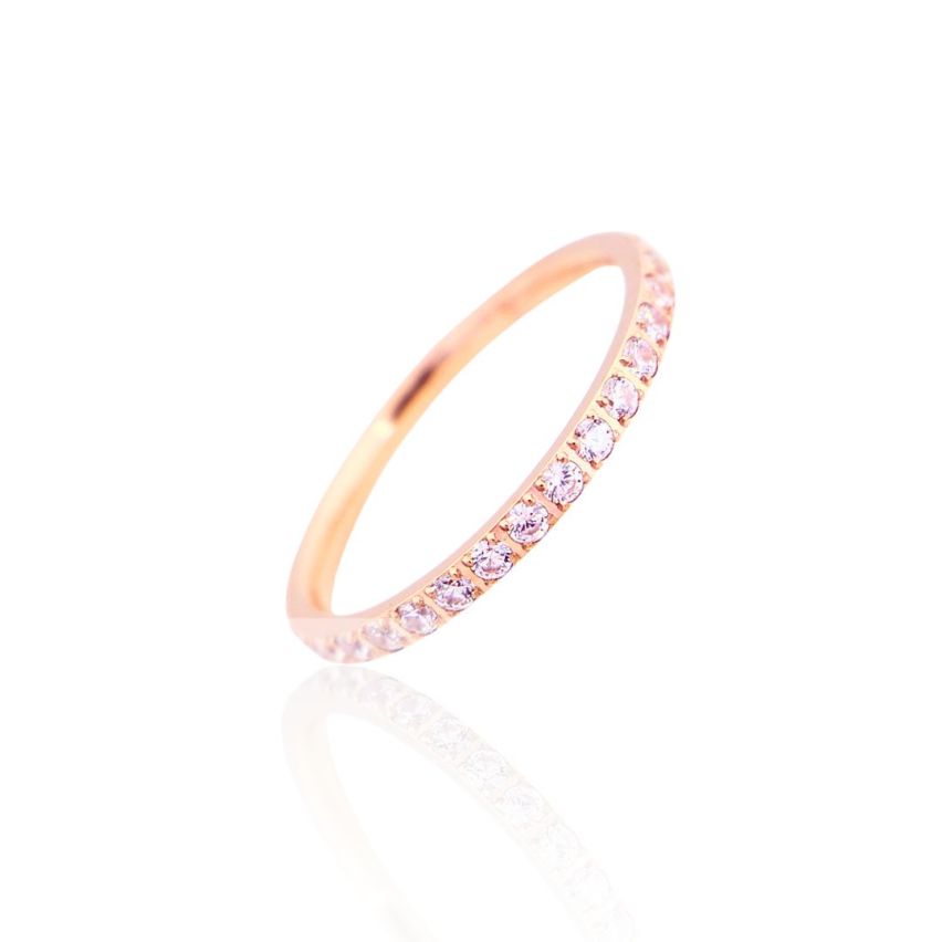 S.Steel Rose gold Plating Zircon Wedding Women-c EU54 - ES14 - US7