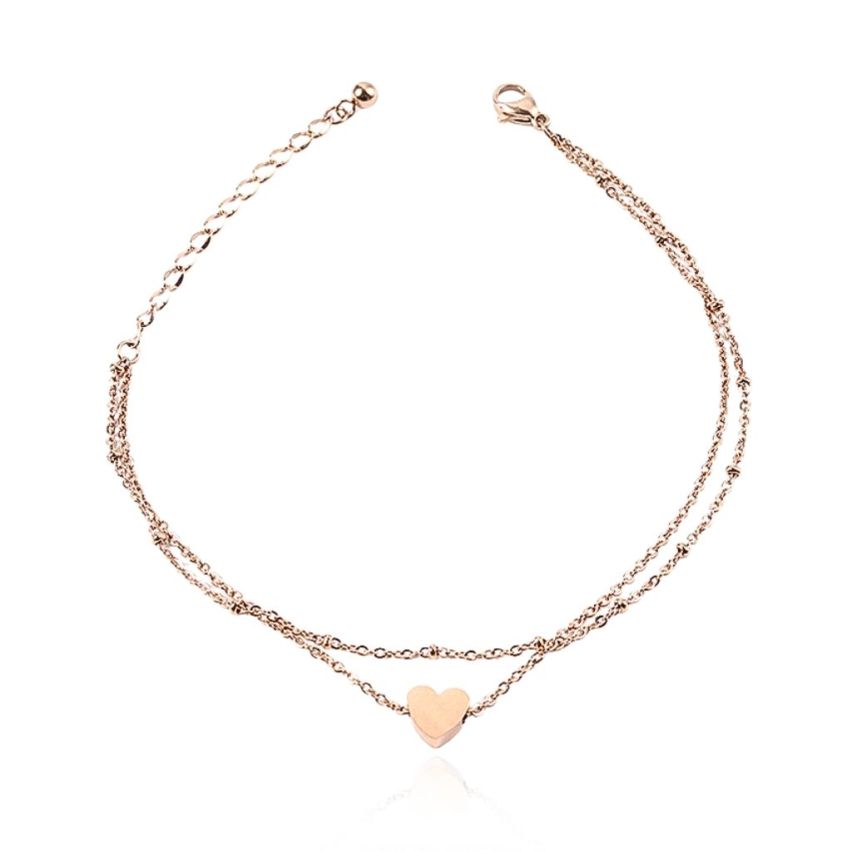 S.Steel Rose gold Plating Anklets Women-c 3.29g 260x2mm