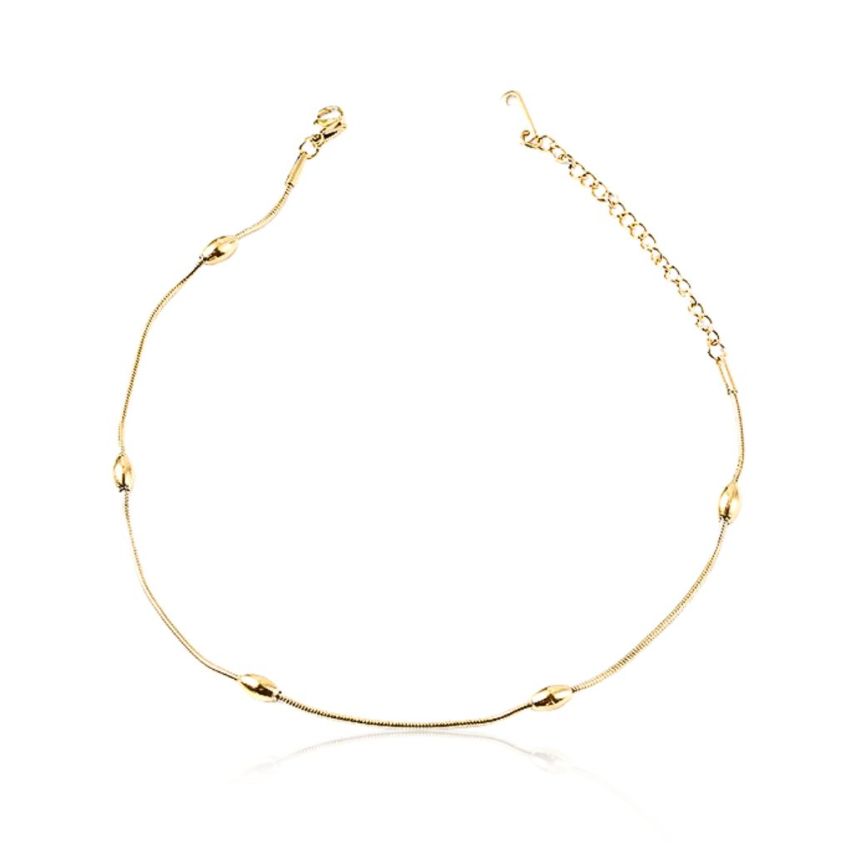 S.Steel Gold Plating Anklets Women-c 2.97g 260x1.2mm