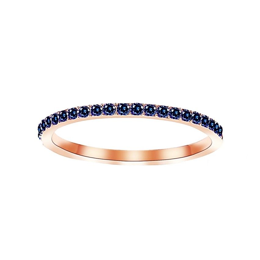 S.Steel Rose gold Plating Blue Zircon Women-c