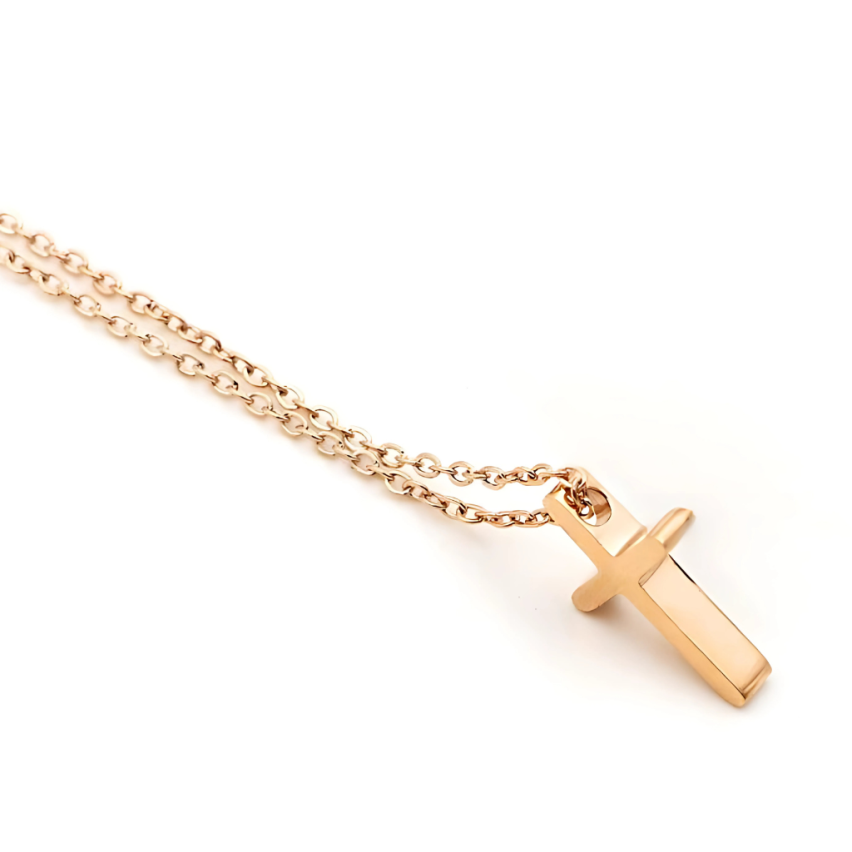 S.Steel Rose gold Plating Cross Women-c
