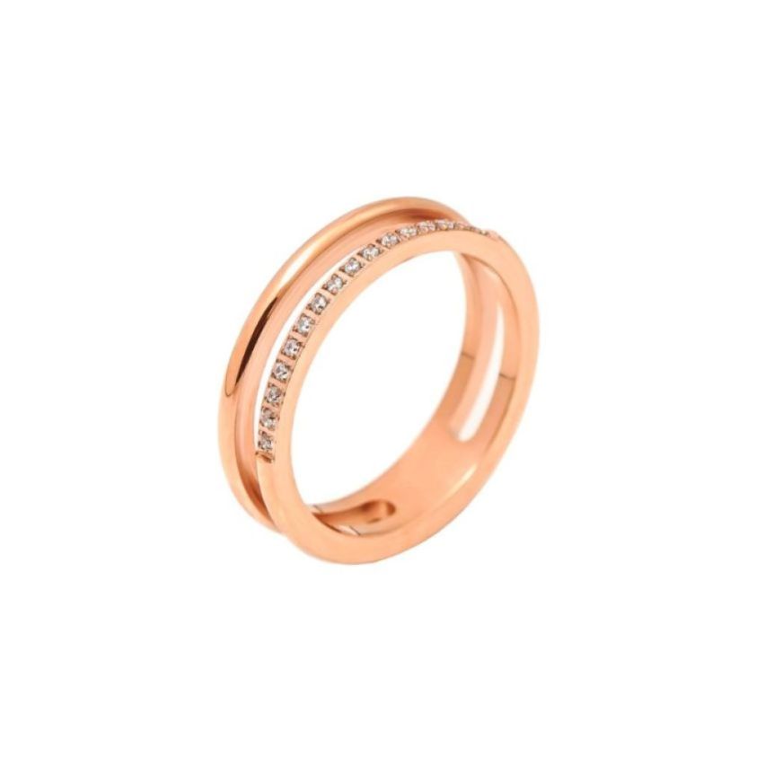 S.Steel Rose gold Plating Zircon Women-c 3g EU60 - ES20 - US9