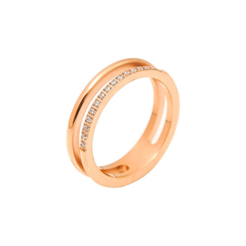 S.Steel Rose gold Plating Zircon Women-c