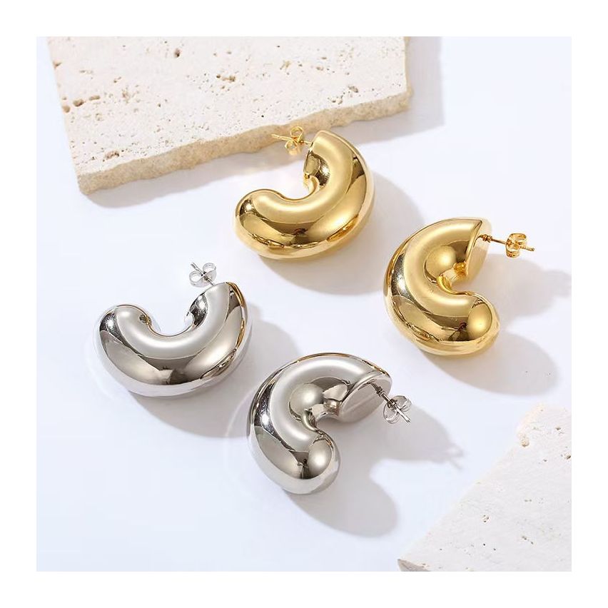 S.Steel Hoop Women-c 21g 35x24.5mm - 15.2mm