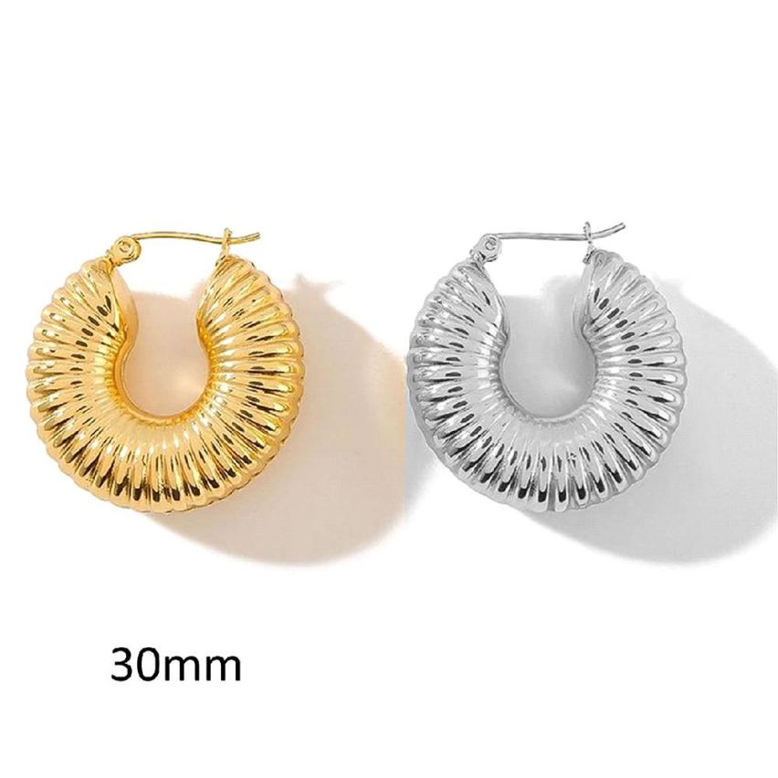 S.Steel Hoop Women-c 30x30mm