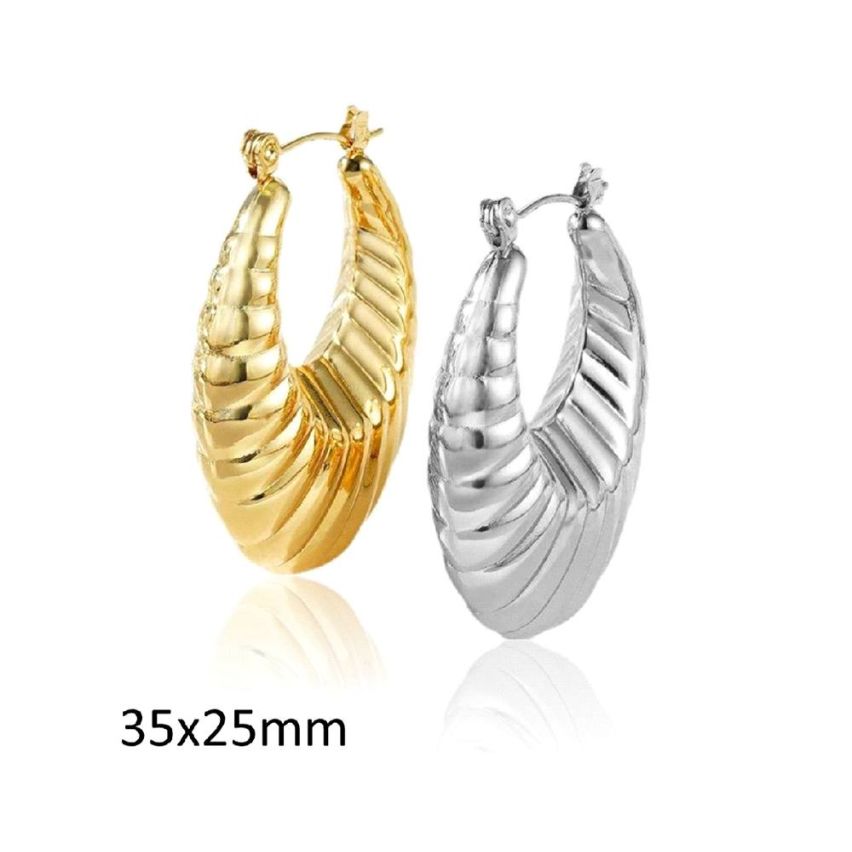 S.Steel Hoop Women-c 10g 35x25mm