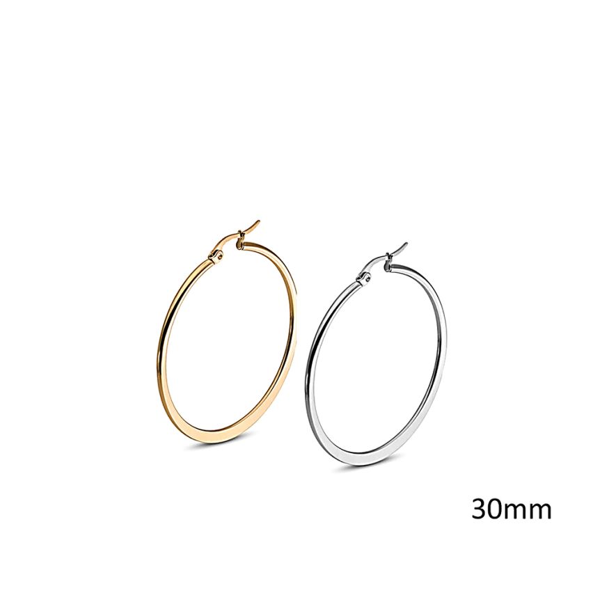 S.Steel Hoop (Standard) Women-c 30x30mm - 2mm