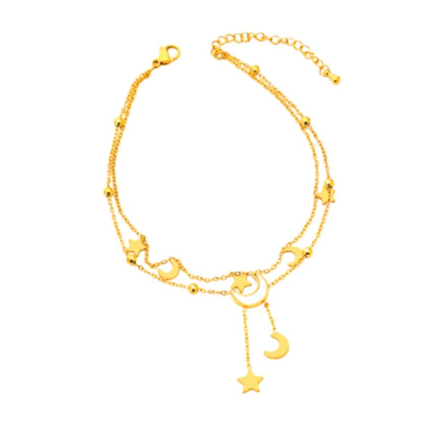 S.Steel Gold Plating Anklets Women-c 3.7g