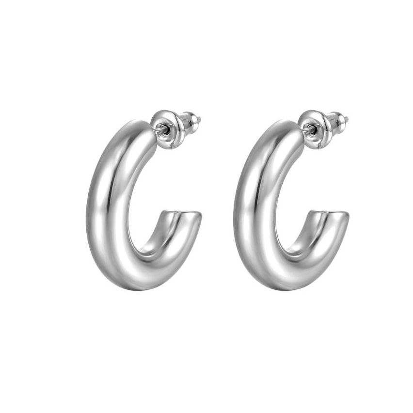 S.Steel Shiny Hoop (Standard) Women-c