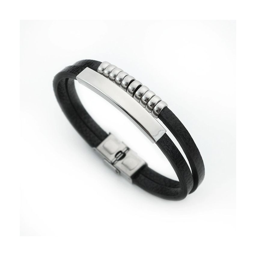 URBAN S.Steel Black Leather Men-c 