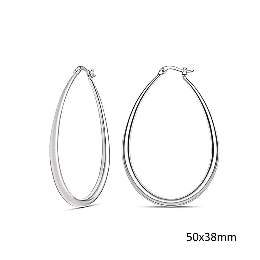 S.Steel Shiny Hoop Women-c 11g 50x38mm
