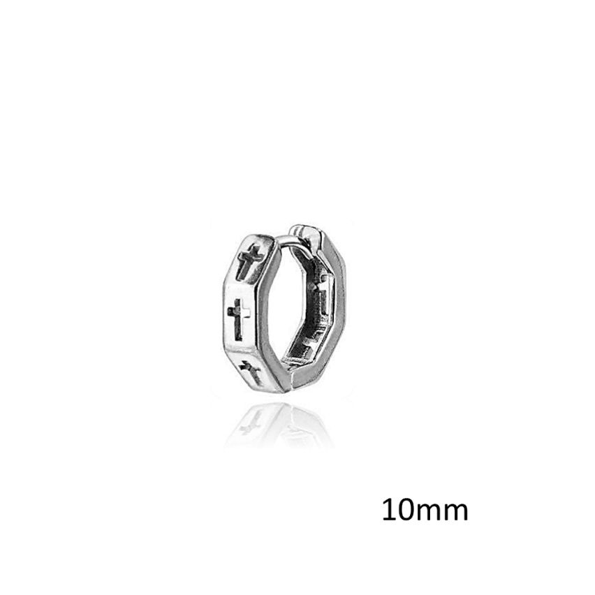 S.Steel Shiny Hoop Men-c 10x10mm