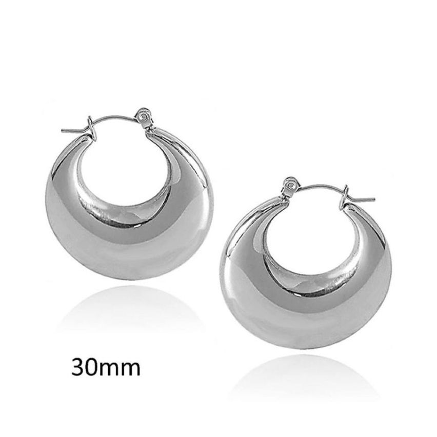 S.Steel Shiny Hoop Women-c 11.4g