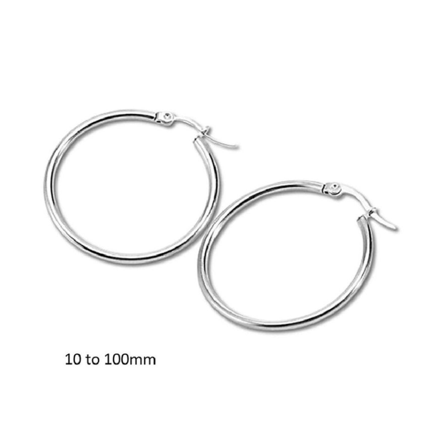 S.Steel Shiny Hoop (Standard) Women-c