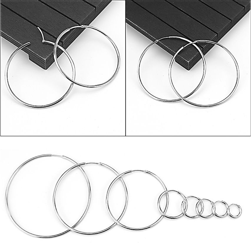 S.Steel S.Steel 8mm to 50mm Shiny Hoop (Standard) Men-c - 2mm