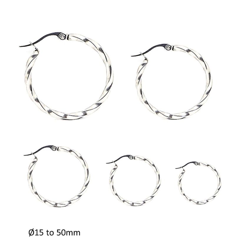 S.Steel Shiny Hoop (Standard) Women-c