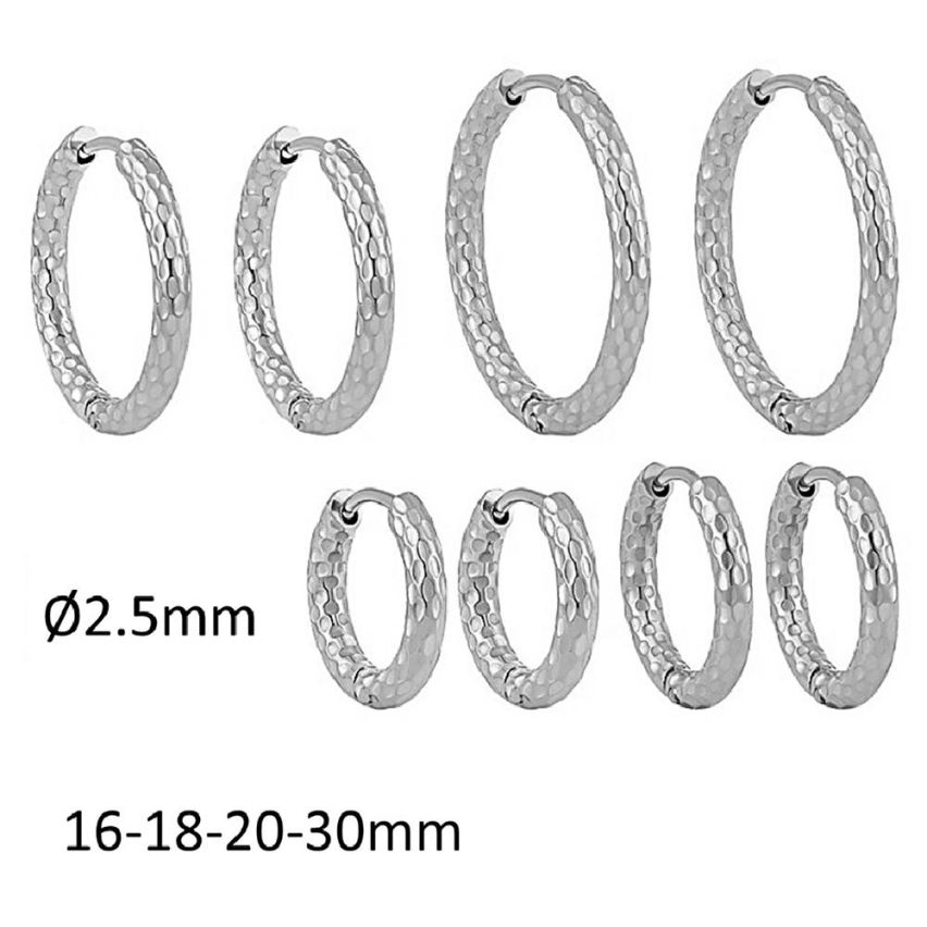 S.Steel Shiny Hoop (Standard) Women-c