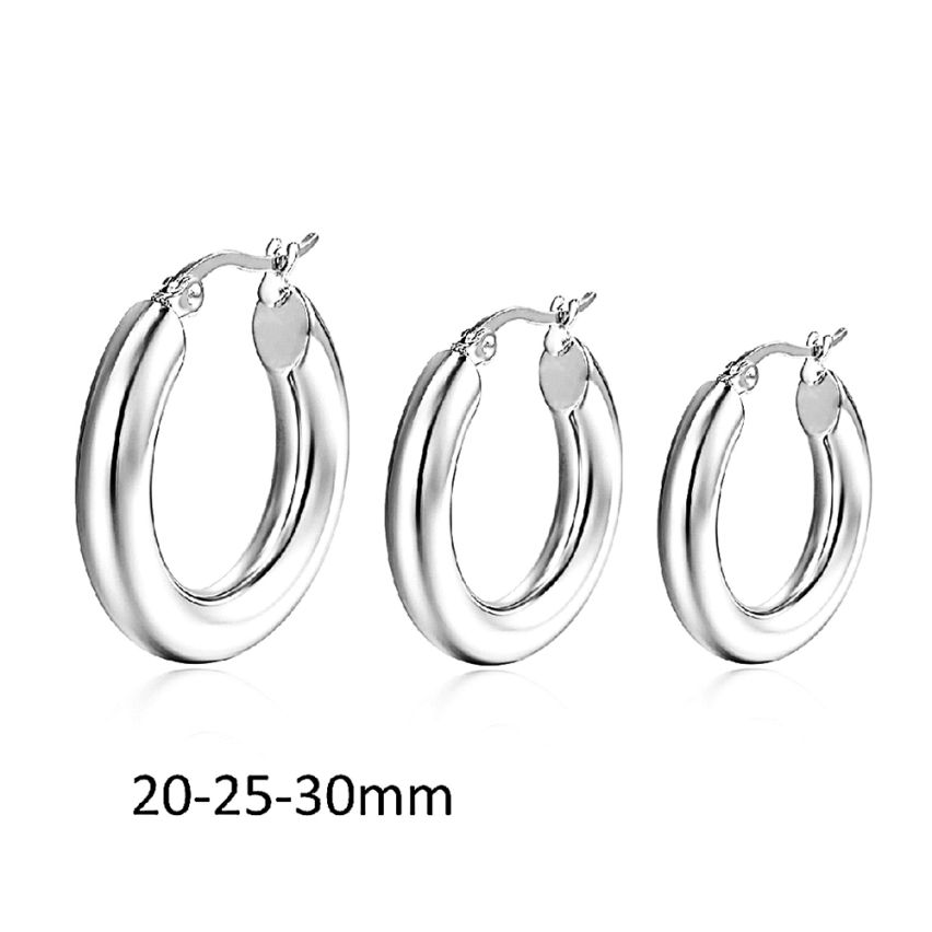S.Steel Shiny Hoop (Standard) Women-c