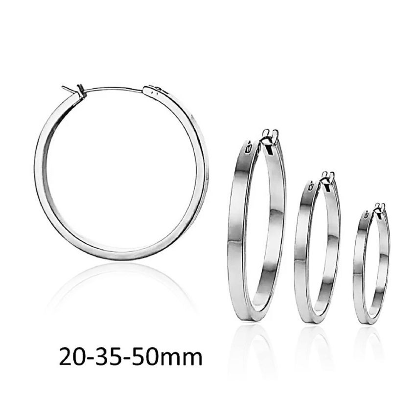 S.Steel Shiny Hoop (Standard) Women-c