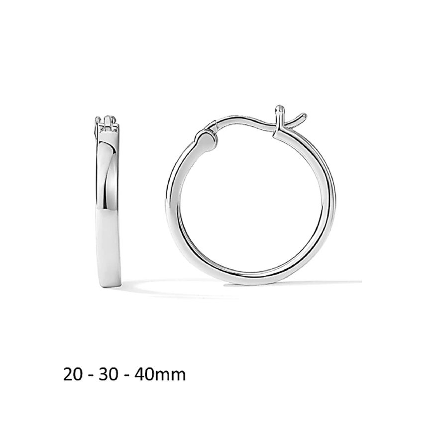 S.Steel Shiny Hoop (Standard) Women-c