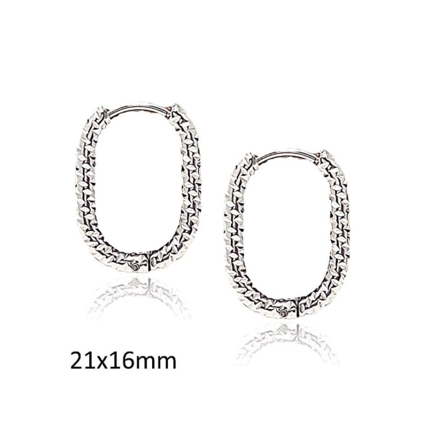 S.Steel Shiny Hoop (Standard) Women-c