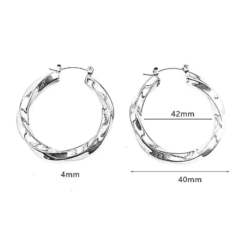 S.Steel Shiny Hoop (Standard) Women-c 4g 21x20mm