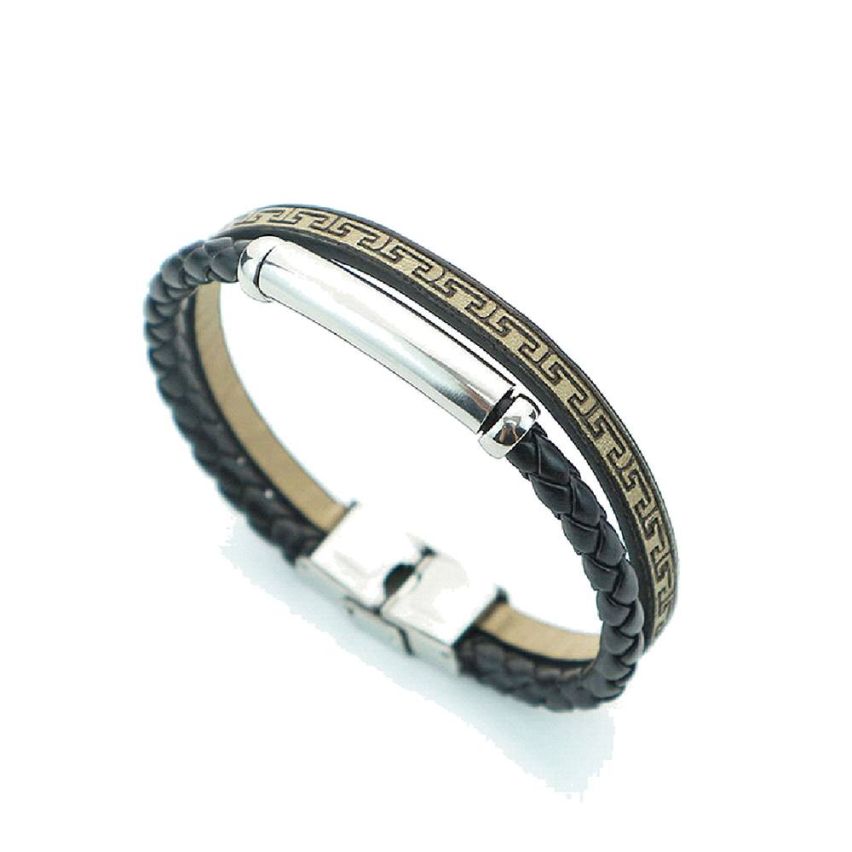 Shiny Leather With Plate Men-c