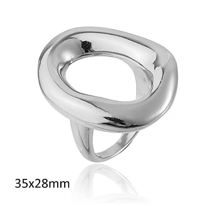 S.Steel Shiny Smooth Women-c 18g 35x28mm