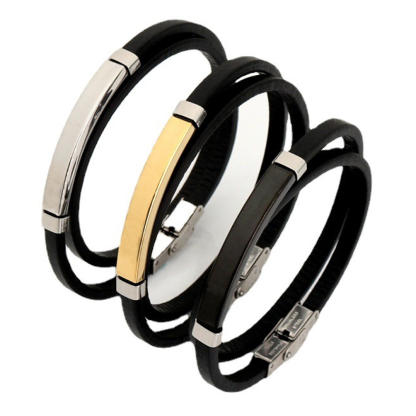 S.Steel Silicone With Plate Men-c