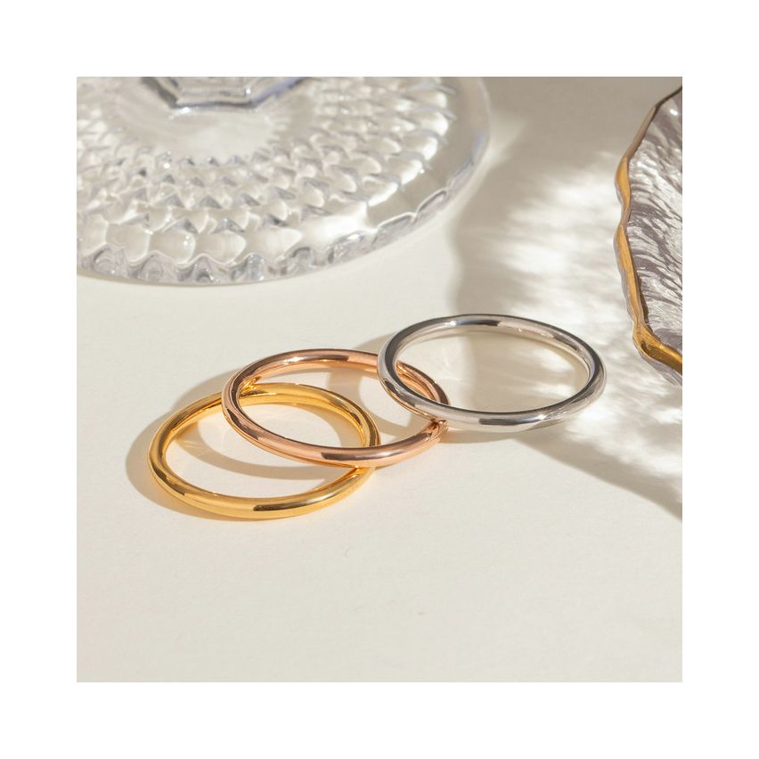 S.Steel SET Rings S.Steel Three plating colors Wedding Women-c 4.45g - 1.9mm