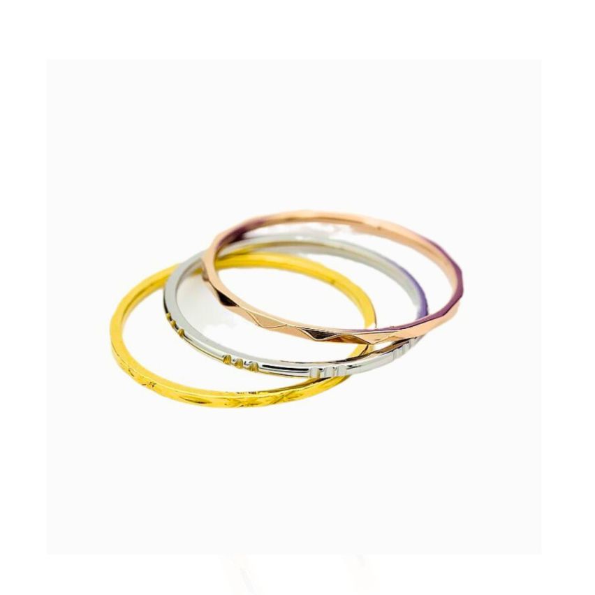 S.Steel Three plating colors Wedding Women-c - 3mm EU57 - ES17 - US8