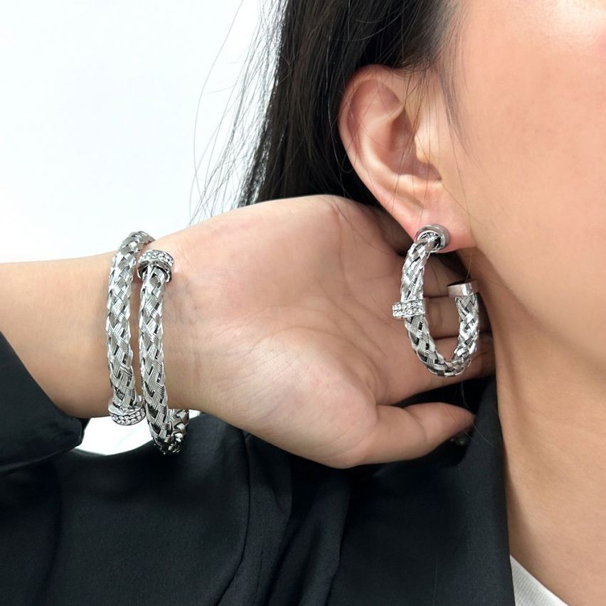 S.Steel Zircon Texture Women-c 20g 58x60mm - 6mm