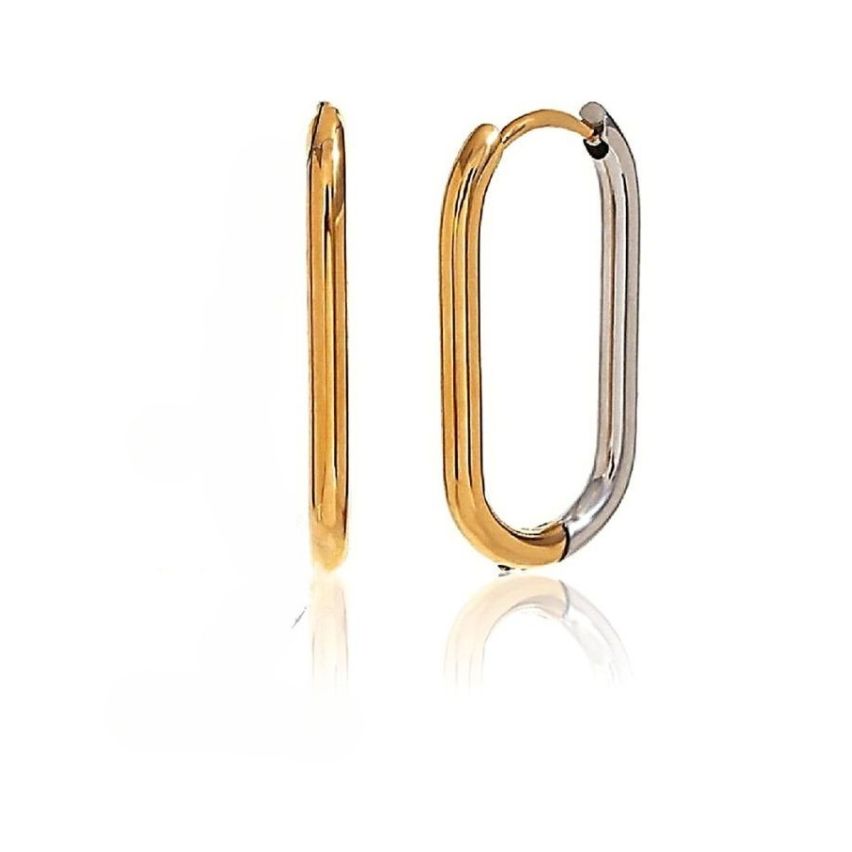 S.Steel Two plating color Hoop (Standard) Women-c 20x13mm - 2mm