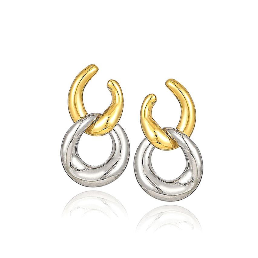 S.Steel Two plating color Long Women-c 6.3g 21x18mm