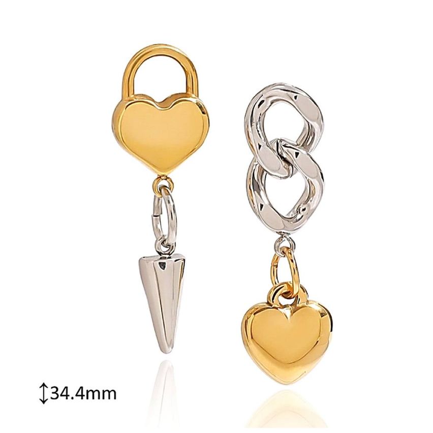 S.Steel Two plating color Long Women-c 7g 34.3x10.4mm