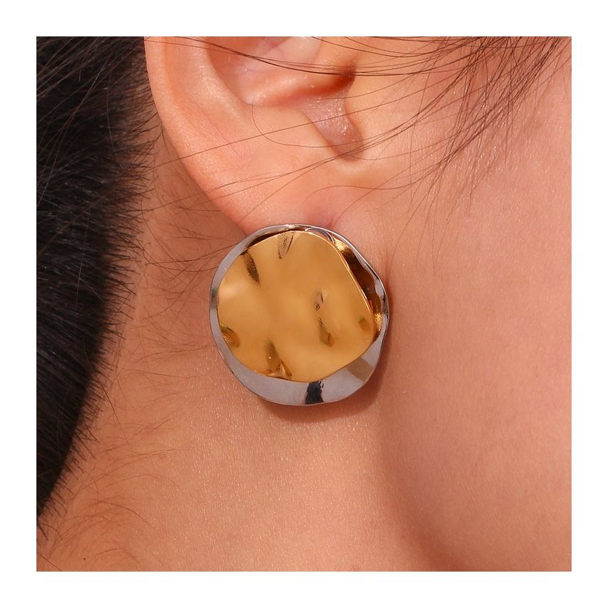 S.Steel Two plating color Smooth Women-c 13.1g 26.1x25.1mm