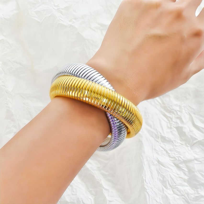 S.Steel Two plating color Snake Women-c