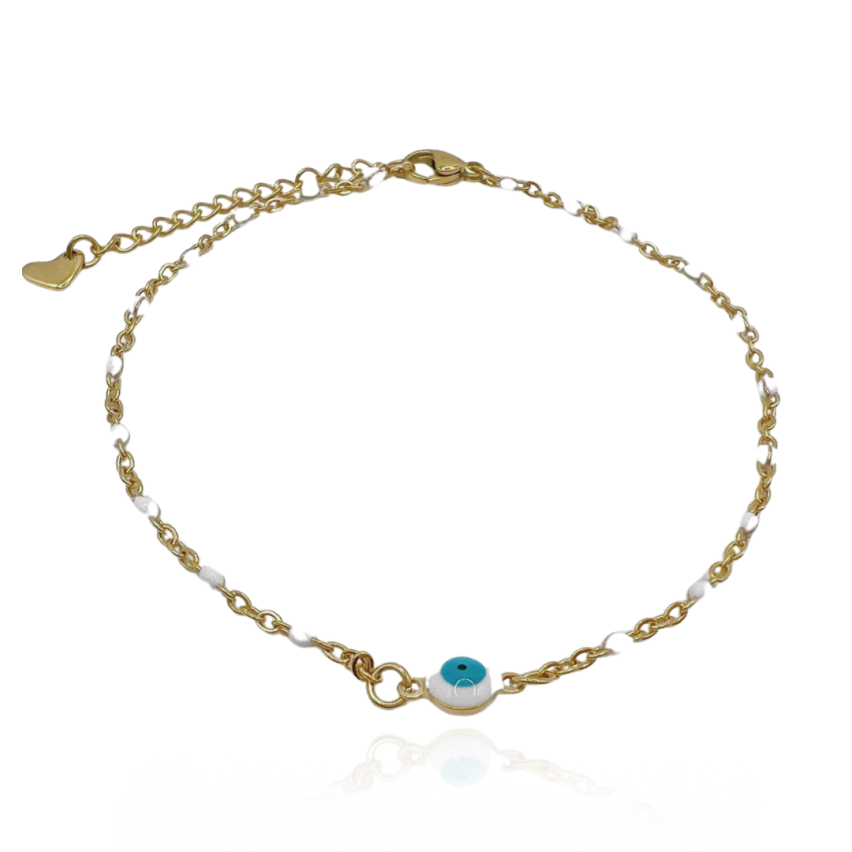 S.Steel Gold Plating White Anklets Women-c 4g