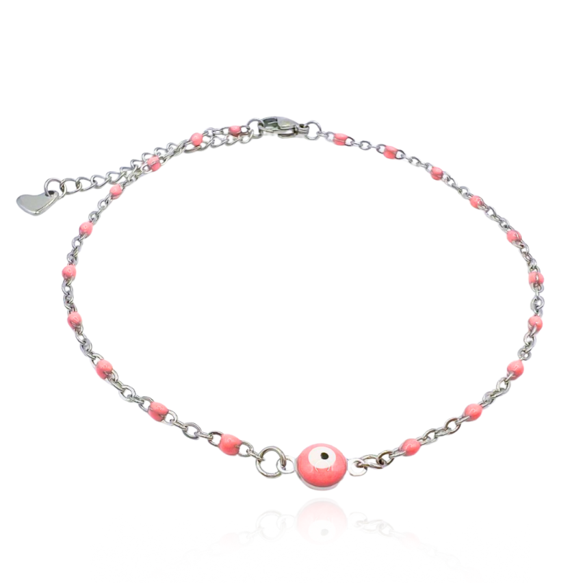 S.Steel Pink Anklets Women-c 4g