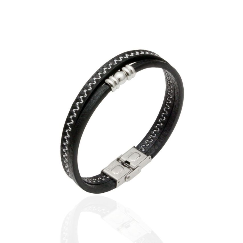 S.Steel white Stitched Leather Men-c 20g