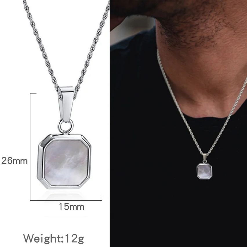 S.Steel White With Plate Men-c 12g 26x15mm