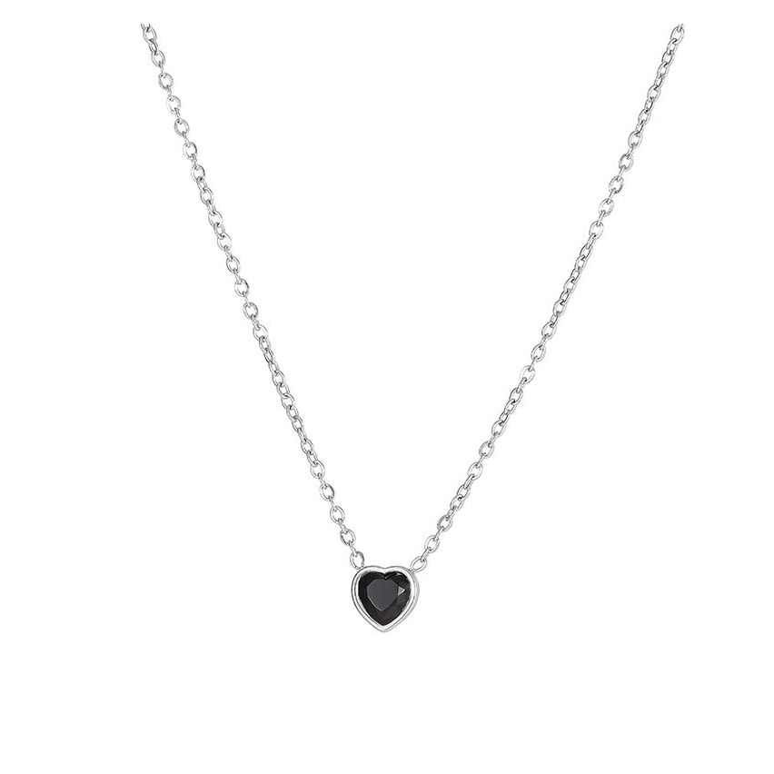 S.Steel Black Zircon In love Women-c