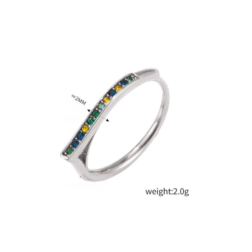 S.Steel New Colorfull Zircon Women-c 2g EU54 - ES14 - US7