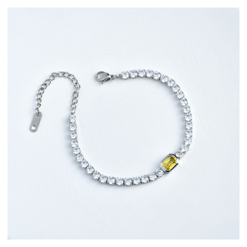 S.Steel Yellow Zircon Women-c